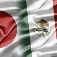 Las banderas de Japón y México.
